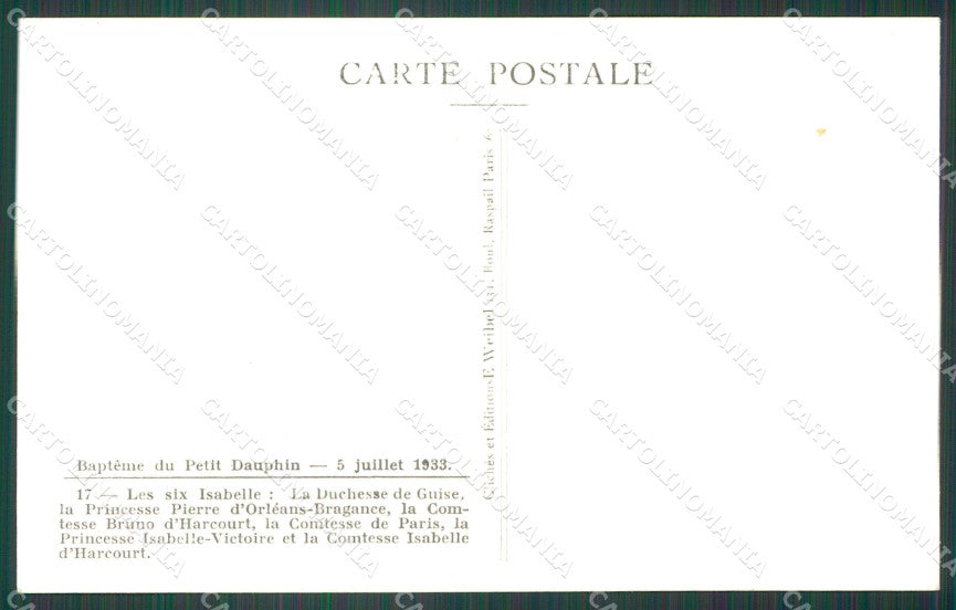 Royalty France Orleans Isabelle Bragance real photo cartolina postcard KS9667 – retro