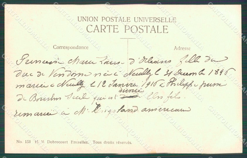 Royalty France Princesse Marie Louise Orleans RPPC cartolina postcard KS9669 – retro
