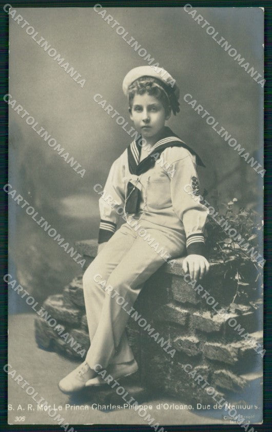 Royalty France Prince Charles Philippe Orleans RPPC cartolina postcard KS9674 – fronte