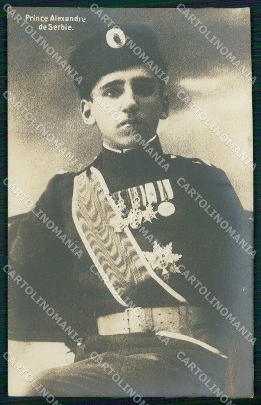 Royalty Serbia Alexander I of Yugoslavia real photo cartolina postcard KS9685 – fronte
