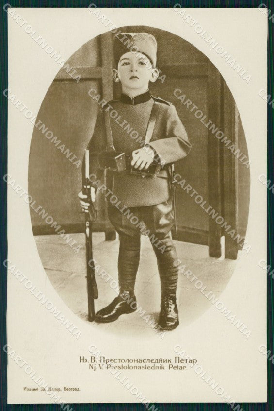 Royalty Serbia Peter II of Yugoslavia real photo cartolina postcard KS9692 – fronte