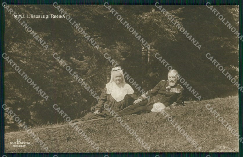 Royalty Romania Carol I Elisaveta Elisabeth of Wied RPPC postcard KS9696 – fronte