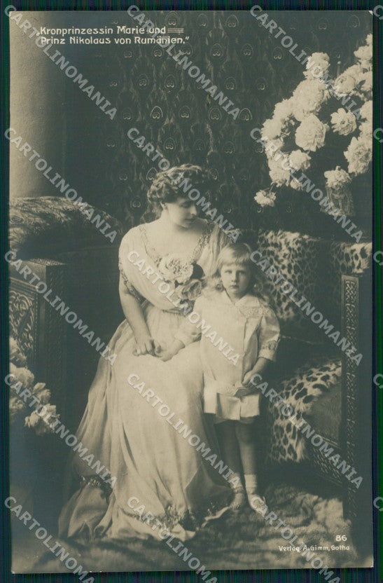 Royalty Romania Marie of Edinburgh Nicolae real photo cartolina postcard KS9725 – fronte