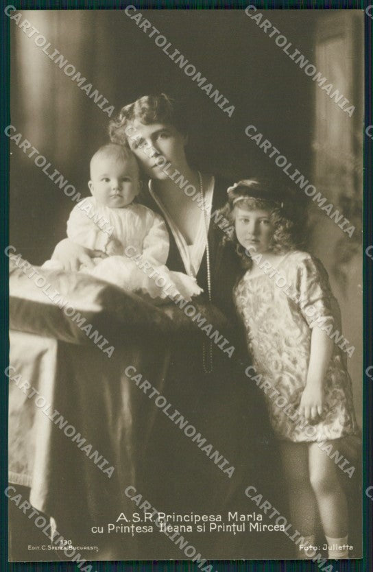 Royalty Romania Marie of Edinburgh Ileana Mircea RPPC cartolina postcard KS9726 – fronte