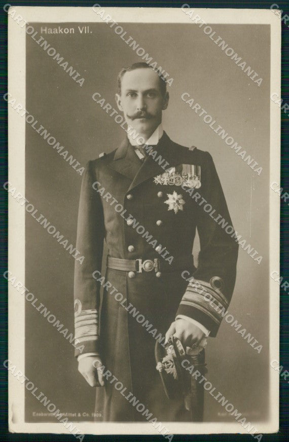 Royalty Norway Haakon VII real photo cartolina postcard KS9766 – fronte