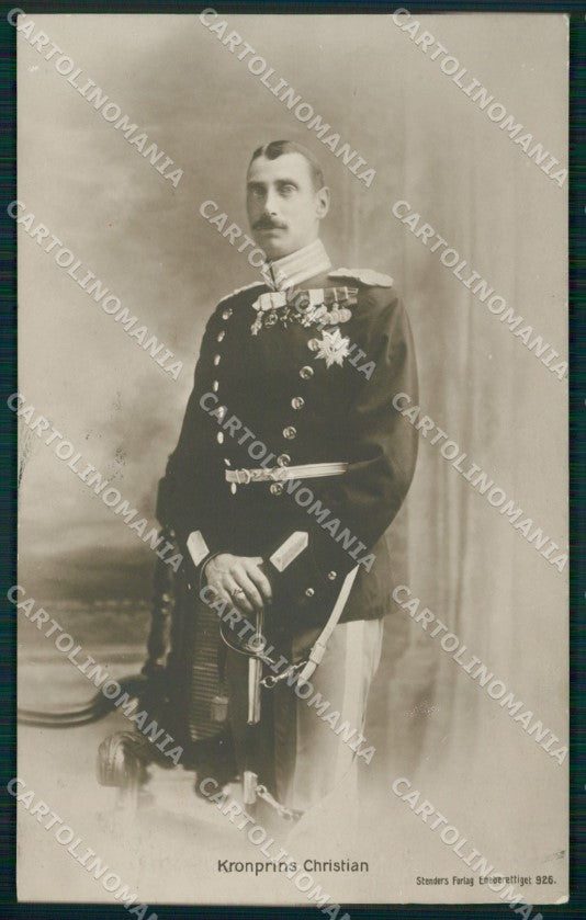 Royalty Denmark Royalty King Christian X real photo cartolina postcard KS9805 – fronte