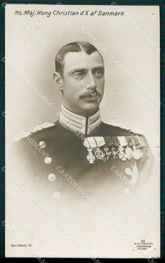 Royalty Denmark Royalty King Christian X real photo cartolina postcard KS9809 – fronte