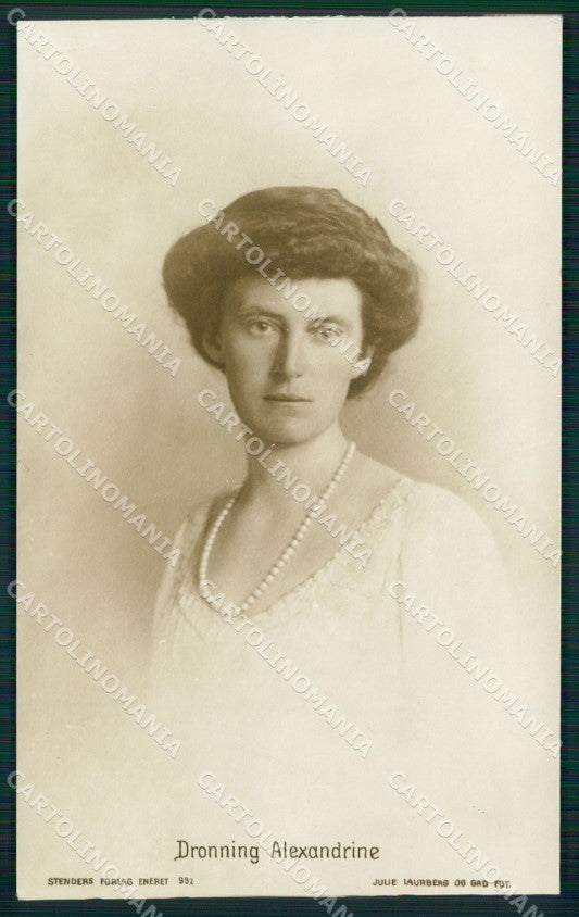 Royalty Denmark Royalty Dronning Alexandrine RPPC cartolina postcard KS9810 – fronte