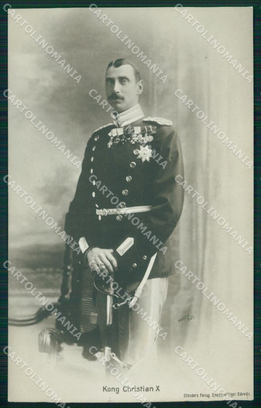 Royalty Denmark Royalty King Christian X real photo cartolina postcard KS9813 – fronte