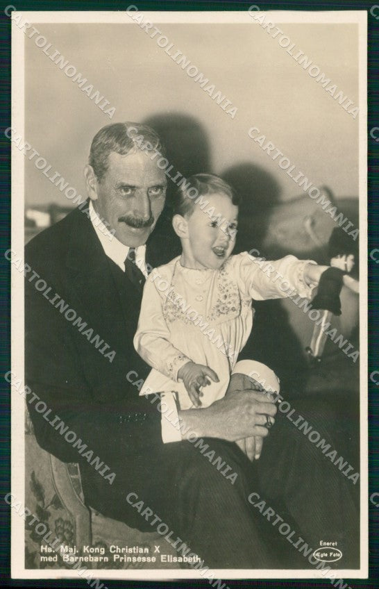 Royalty Denmark Royalty King Christian X Elisabeth RPPC postcard KS9816 – fronte