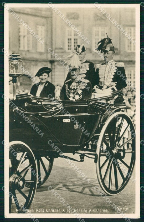 Royalty Denmark King Christian X Dronning Alexandrine RPPC postcard KS9821 – fronte