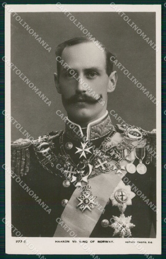 Royalty Norway Haakon VII real photo cartolina postcard KS9850 – fronte