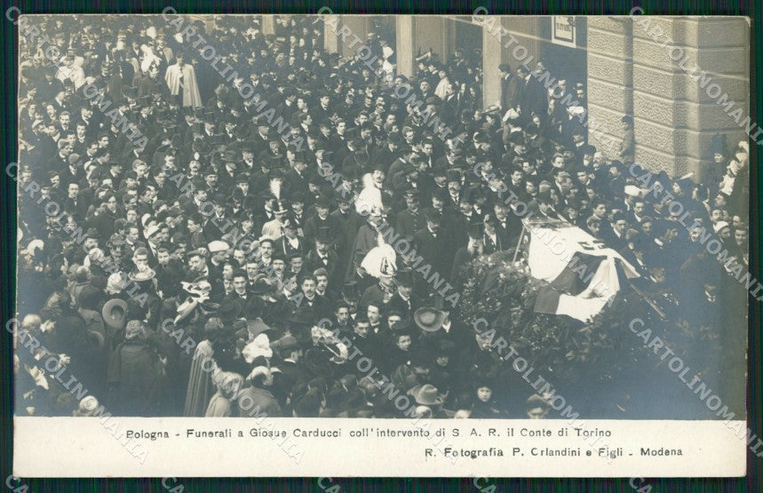 Bologna Città Savoia Funerali Carducci NPG Foto cartolina KVM0120 – fronte
