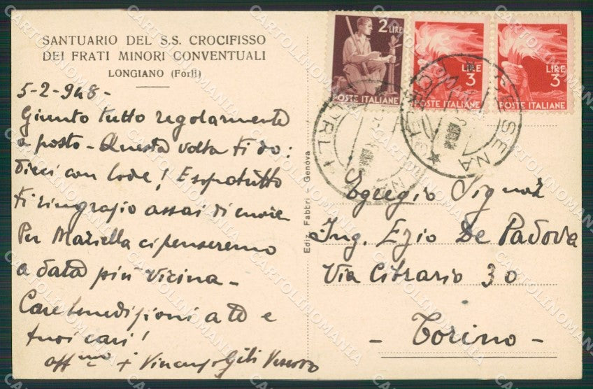 Forlì Longiano cartolina KVM0144 – retro