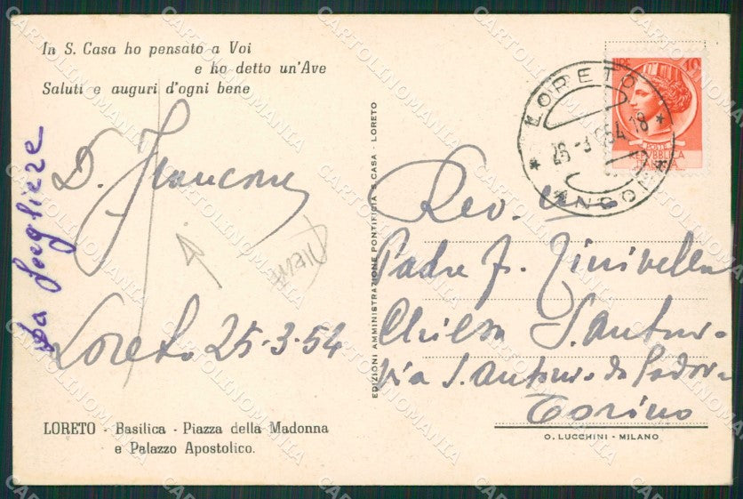 Ancona Loreto PIEGA cartolina KVM0271 – retro