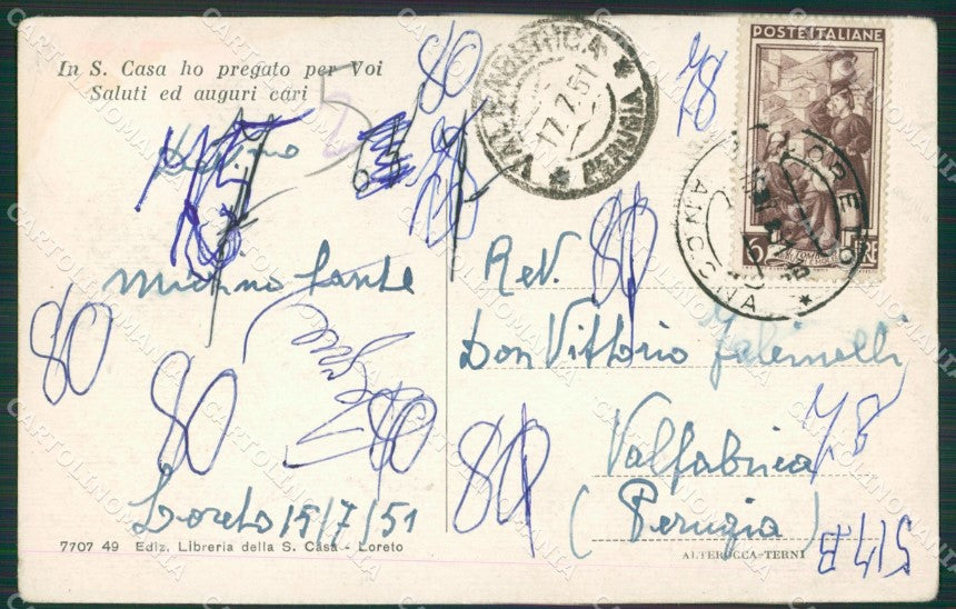 Ancona Loreto cartolina KVM0272 – retro