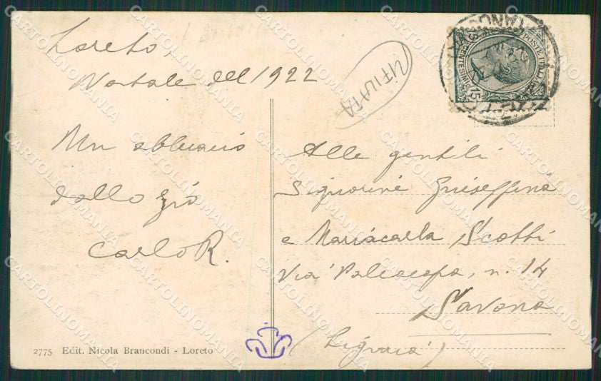 Ancona Loreto RIFILATA cartolina KVM0274 – retro