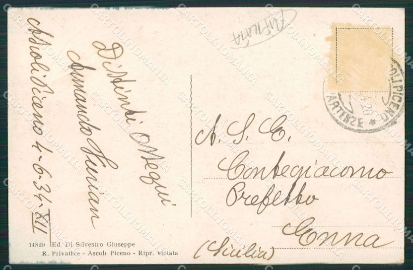 Ascoli Piceno Città RIFILATA cartolina KVM0299 – retro