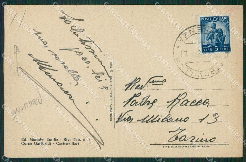 Cosenza Castrovillari PIEGHINE cartolina KVM0356 – retro