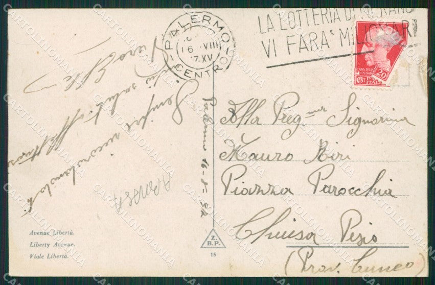 Palermo Città ABRASA cartolina KVM0372 – retro