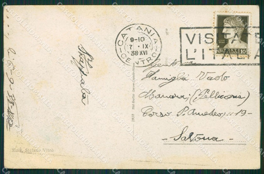 Catania Città Bellini MACCHIA cartolina KVM0430 – retro