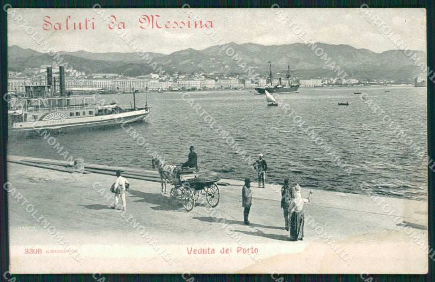 Messina Città Piroscafo Alterocca 3308 MACCHIA ABRASA cartolina KVM0485 – fronte