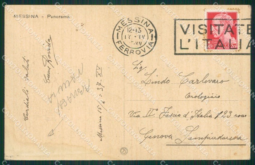 Messina Città ABRASA MACCHIA cartolina KVM0486 – retro