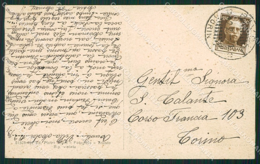 Trieste Città Nave cartolina KVM0671 – retro