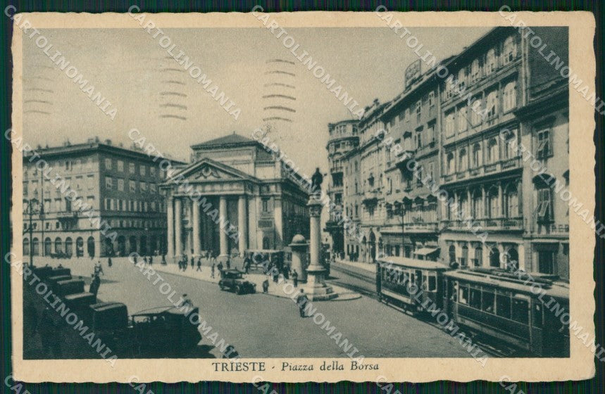 Trieste Città Tram PIEGA cartolina KVM0672 – fronte