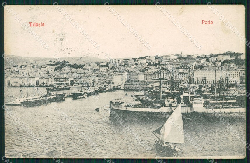 Trieste Città Barche cartolina KVM0673 – fronte