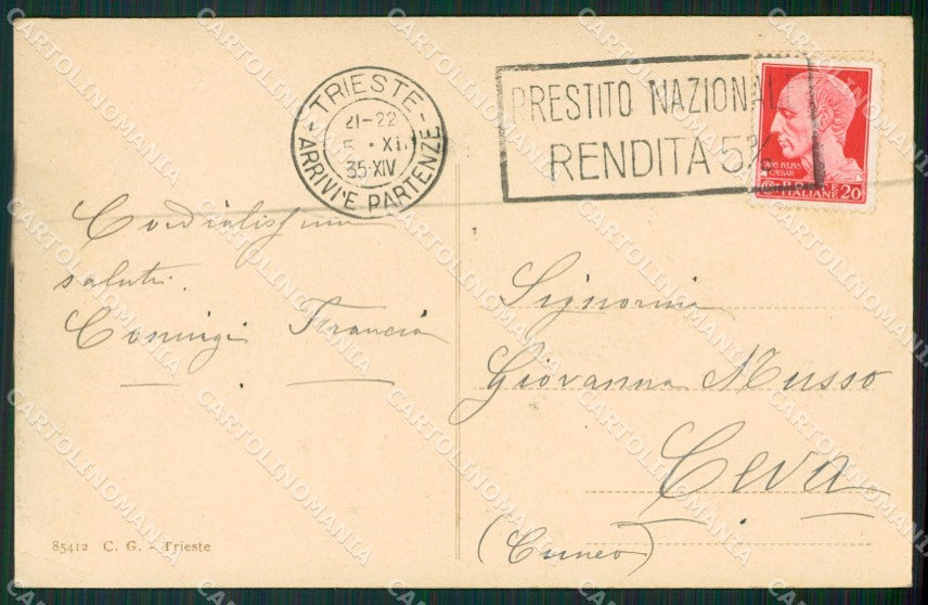 Trieste Città cartolina KVM0683 – retro