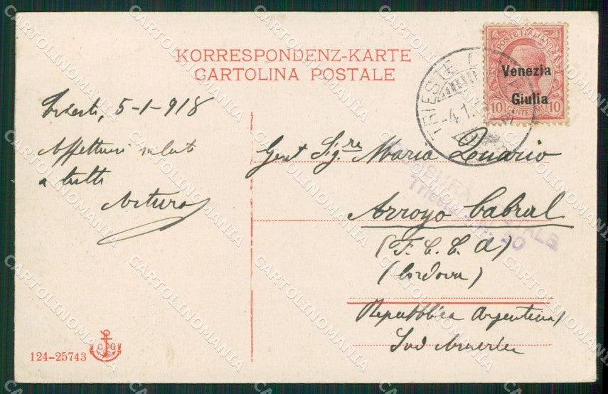 Trieste Città Verdi cartolina KVM0684 – retro