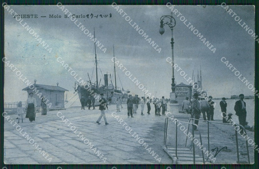 Trieste Città ABRASA RESTAURATA cartolina KVM0690 – fronte