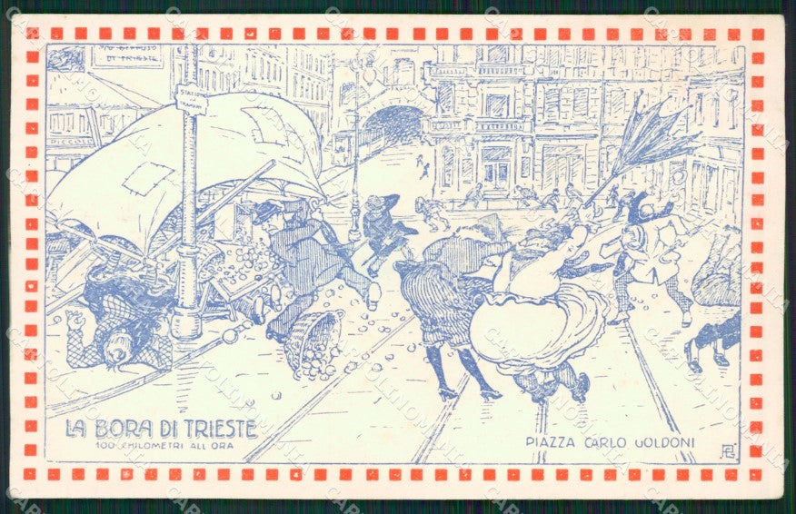 Trieste Città Bora ABRASA cartolina KVM0697 – fronte