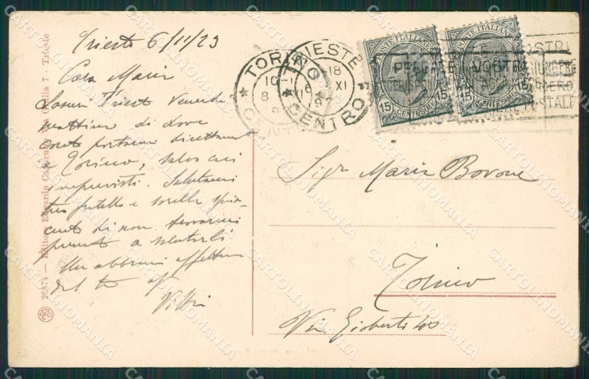 Trieste Città cartolina KVM0699 – retro