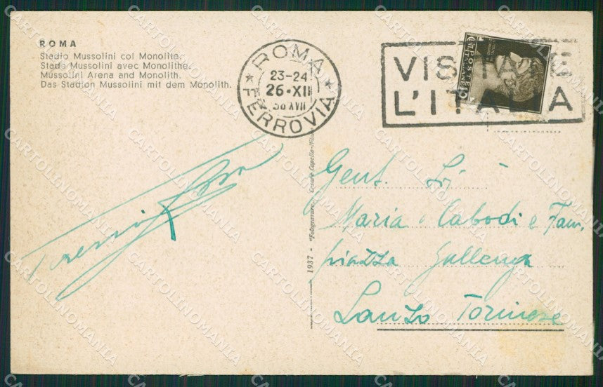 Roma Città Stadio cartolina KVM0724 – retro