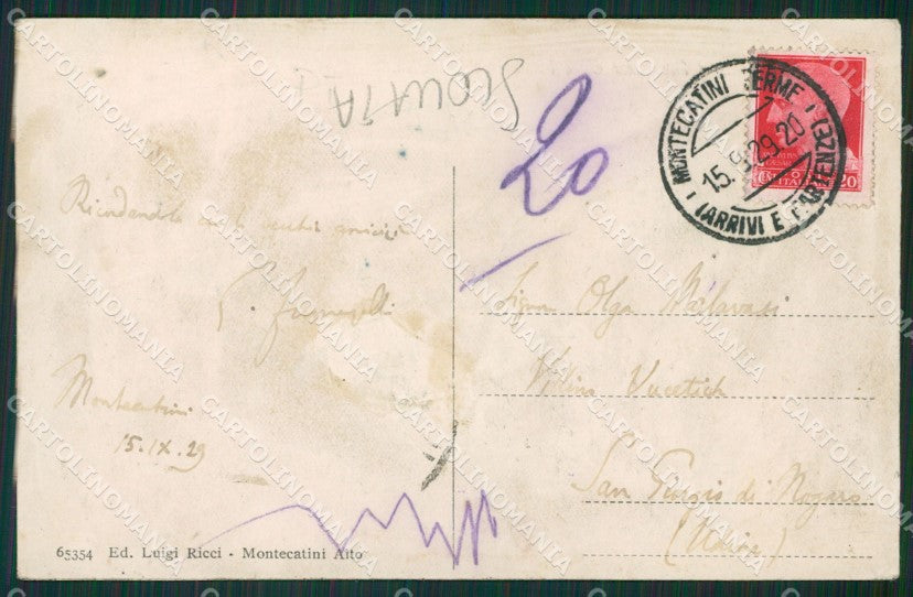 Pistoia Montecatini Terme Funicolare SCOLLATA MACCHIE cartolina KVM0933 – retro
