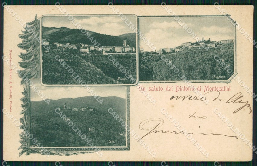 Pistoia Montecatini Buggiano Massa Saluti da cartolina KVM0944 – fronte