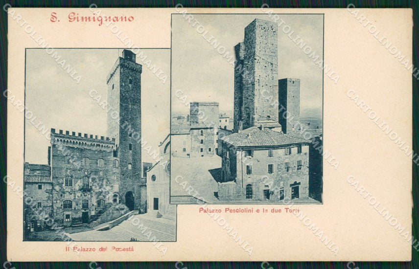 Siena San Gimignano cartolina KVM1012 – fronte
