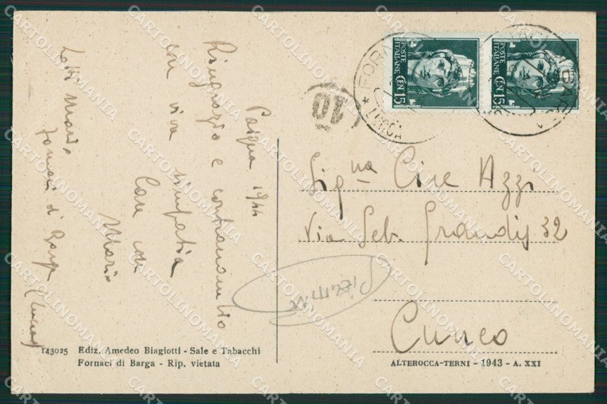 Lucca Barga Fornaci di PIEGHINE cartolina KVM1041 – retro