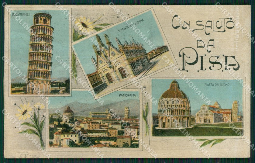 Pisa Città Saluti da PIEGHINA cartolina KVM1067 – fronte