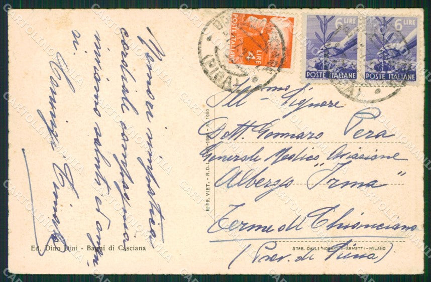 Pisa Casciana Terme cartolina KVM1082 – retro