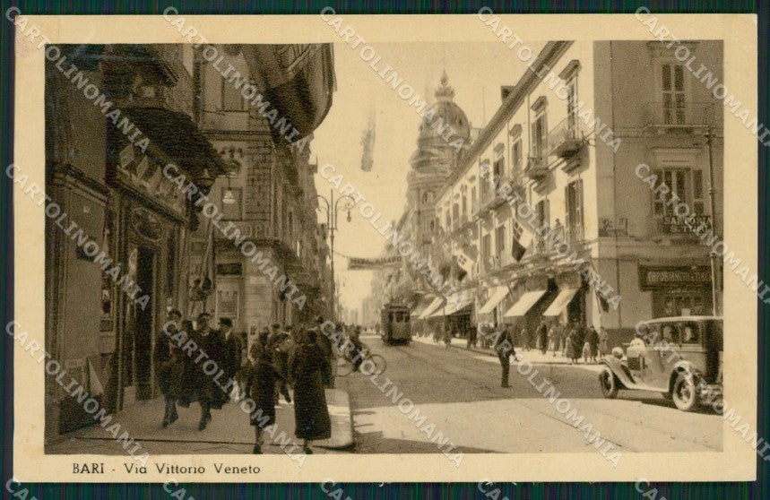 Bari Città Auto Tram cartolina KVM1196 – fronte