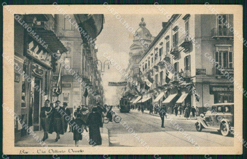 Bari Città Auto Tram ABRASA cartolina KVM1198 – fronte