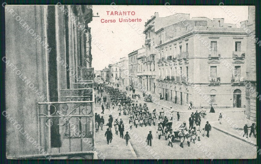 Taranto Città Militari RIFILATA cartolina KVM1254 – fronte