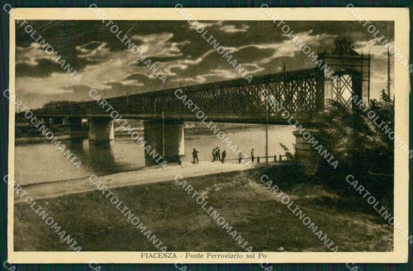 Piacenza Città Ponte Ferroviario sul Po cartolina KVM1267 – fronte