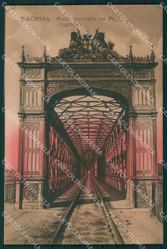 Piacenza Città Ponte Ferroviario sul Po cartolina KVM1279 – fronte