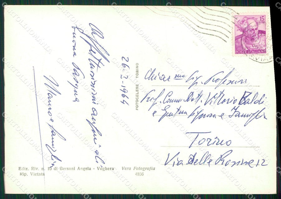 Pavia Voghera Stazione FG Foto cartolina KVM1349 – retro