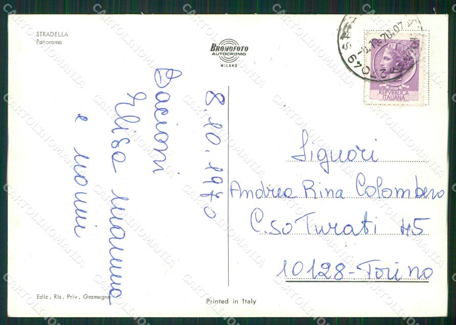 Pavia Stradella FG Foto cartolina KVM1350 – retro