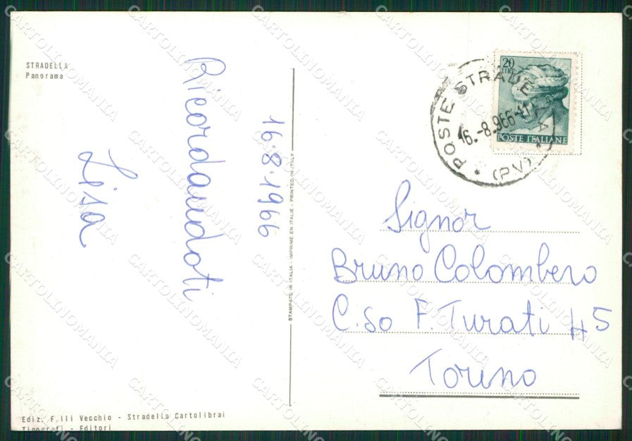 Pavia Stradella FG Foto cartolina KVM1357 – retro